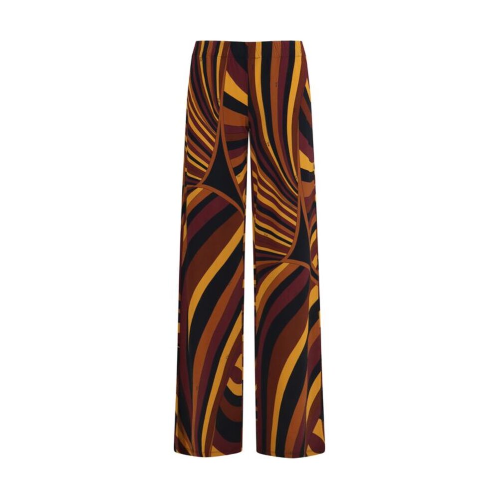 Pucci Women Satin Jersey Pants In Iride Print